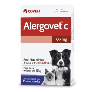 Alergovet 0.7mg C/10 Compr. para Cães e Gatos