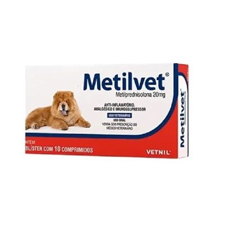 Anti-Inflamatório Vetnil Metilvet 20mg para Cães - 10 Comprimidos