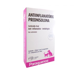 Antiinflamatório e Antialérgico Paraquenos Prednisolona Para Cães e Gatos