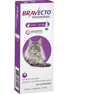 Produto Antipulgas e Carrapatos Bravecto Transdermal Para Gatos De 6.25 a 12.5kg