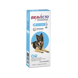 Produto Antipulgas e Carrapatos MSD Bravecto Transdermal para Cães de 20 a 40 Kg