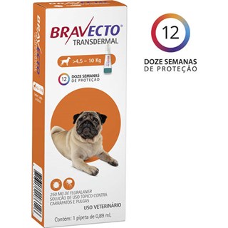 Antipulgas e Carrapatos MSD Bravecto Transdermal para Cães de 4.5 a 10 Kg
