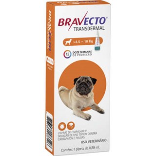 Produto Antipulgas e Carrapatos MSD Bravecto Transdermal para Cães de 4.5 a 10 Kg