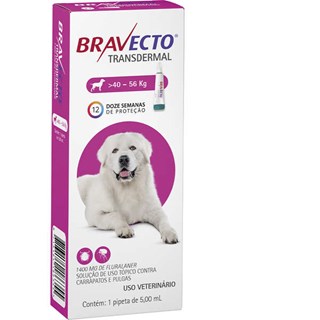Produto Antipulgas e Carrapatos MSD Bravecto Transdermal para Cães de 40 a 56 Kg