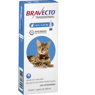 Produto Antipulgas MSD Bravecto Transdermal para Gatos de 2.8 a 6.25 Kg