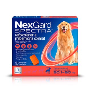 Antipulgas NexGard Spectra para Cães de 30.1 a 60kg