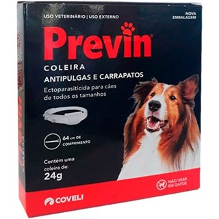 Coleira Antipulgas e Carrapatos Coveli Previn para Cães - 24 g