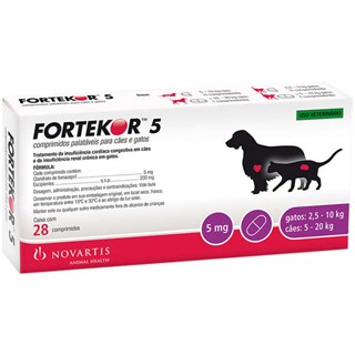 Medicamento Novartis Fortekor Flavour 5mg para Cães e Gatos