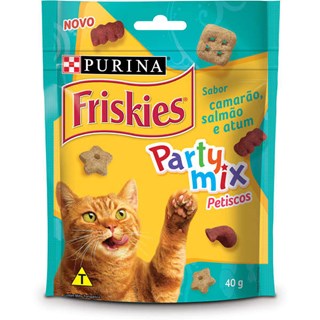 Petisco Nestlé Purina Friskies Party Mix Camarão. Salmão e Atum para Gatos Adultos