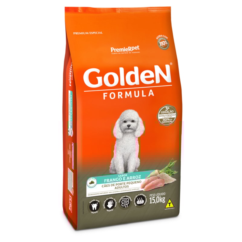 Ração Premier Pet Golden Formula Sabor Frango e Arroz Para Cães Adultos De Raças Pequenas