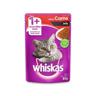 Ração Úmida Whiskas Jelly Sabor Carne para Gatos Adultos