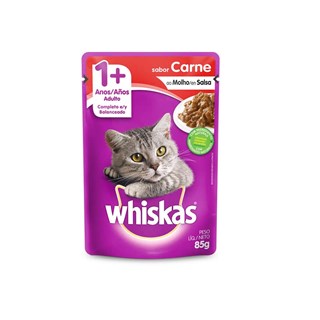 Ração úmida Whiskas Sachê Carne ao Molho para Gatos Adultos