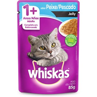 Ração úmida Whiskas Sachê Peixe Jelly para Gatos Adultos