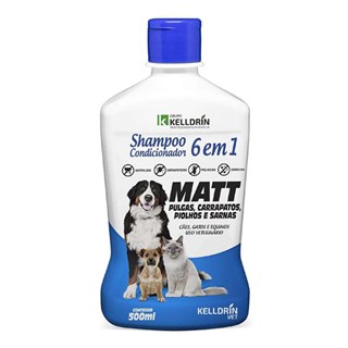 Shampoo e Condicionador Kelldrin Matt Pulgas 6x1 Para Cães e Gatos