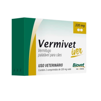 Vermifugo Biovet Vermivet Iver 330mg Para Caes Agroverde Sr