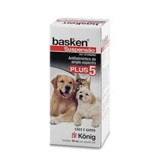 Vermífugo Konig Basken Suspensão Plus 5 para Cães e Gatos